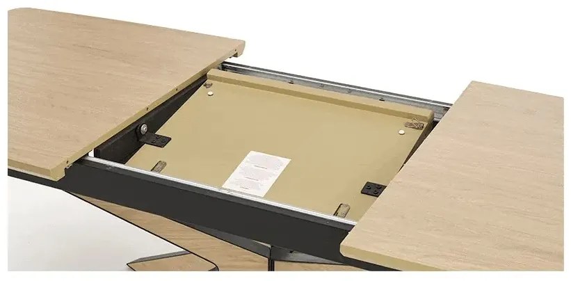 Stół rozkładany JAMES 160(220)x90 dąb naturalny/czarny HALMAR