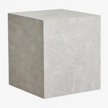 Kwadratowy Stolik Pomocniczy Z Mdf (45x45 Cm) Aria Biały Marmur - Sklum