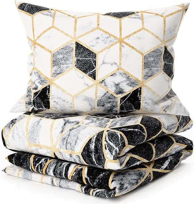 PrzytulneMieszkanie.pl PrzytulneMieszkanie.pl Bawełniana pościel ATHENA POLY czarna Rozmiar pościeli: 2 szt 70 x 90 cm | 200 x 220 cm