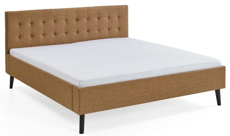 Brązowe tapicerowane łóżko dwuosobowe 180x200 cm Empire – Meise Möbel