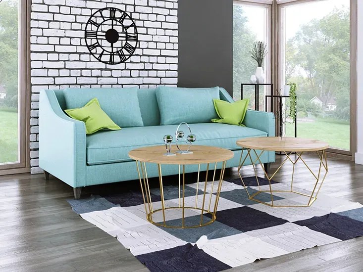 Industrialny stolik kawowy dąb artisan - Melbro 3X