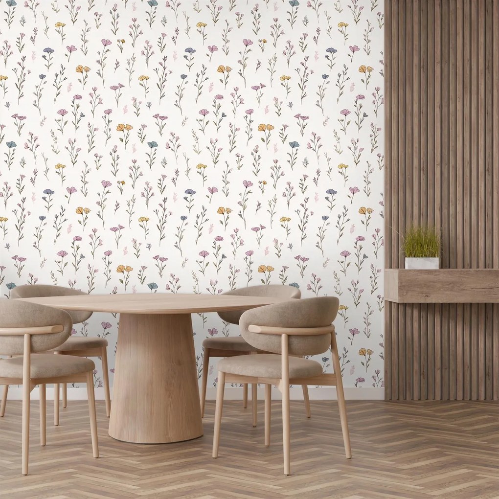 Fototapeta - Delikatny kwiatowy wzór (196x136 cm)