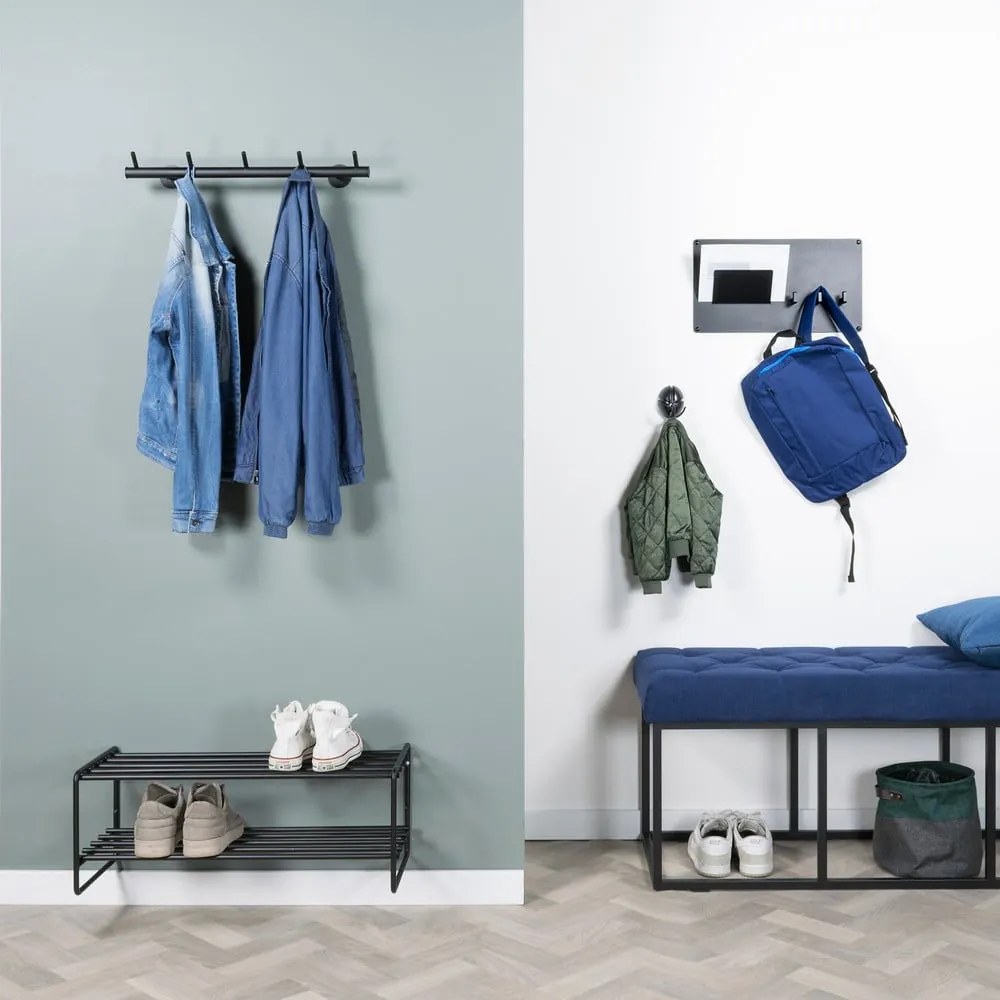 Czarny metalowy wieszak ścienny 55 cm Odin – Spinder Design