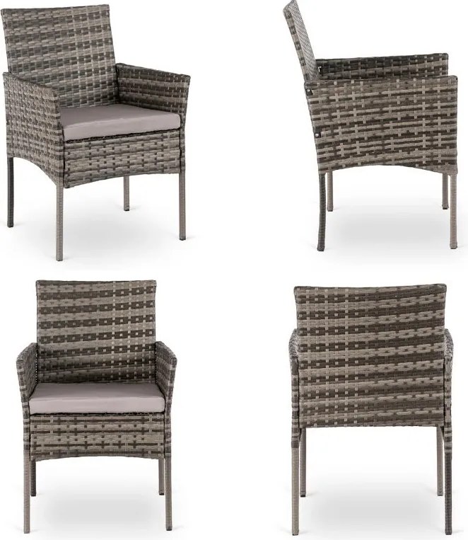 Krzesła ogrodowe Selto zestaw 2 szt. technorattan, szare, z poduszkami