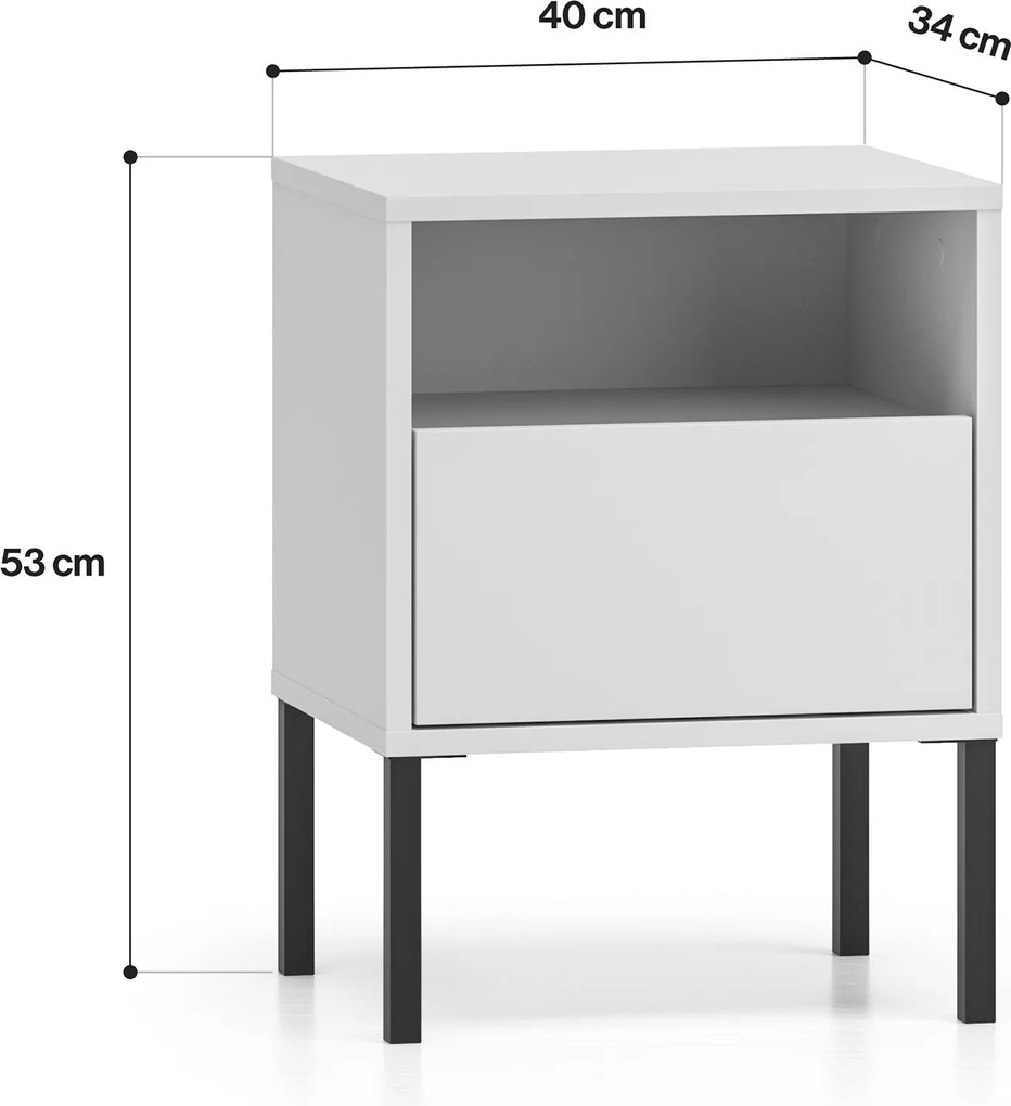 Szafka nocna Harmona 40 cm z szufladą - kaszmir