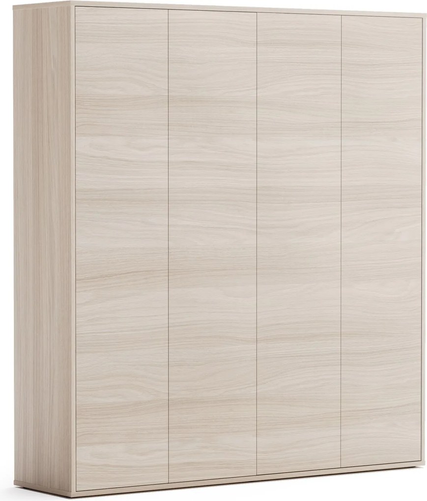 Szafa biurowa na dokumenty BLOCK, 4 drzwi, 1600 × 400 × 1748 mm, dąb naturalny