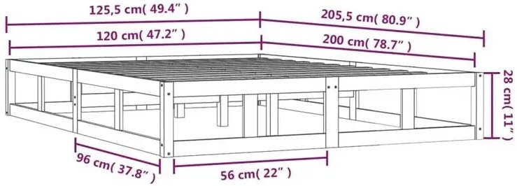 Czarne łóżko z litego drewna 120x200 T9-T92