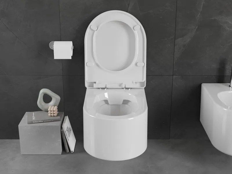 Mexen Sofia miska wc z deską wolnoopadającą twarda, biała połysk - 30798000