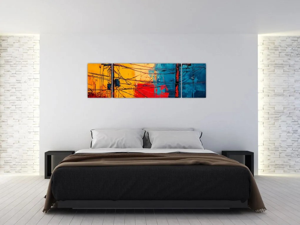 Obraz - Abstrakcyjne linie elektryczne (170x50 cm)