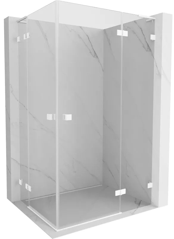Mexen Lunar L Duo kabina prysznicowa uchylna prawa 105 x 100 cm, transparent, biała - 834L-105P-100L-20-00