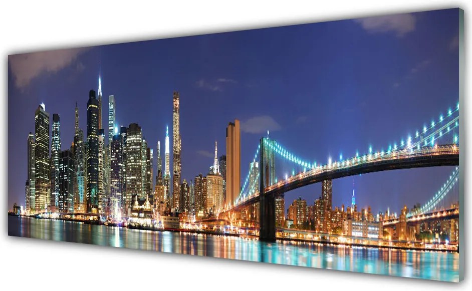Panel Kuchenny Wieczorne Światła Nad Mostem