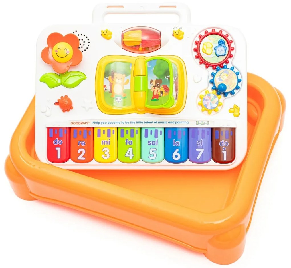 Baby Mix Wielofunkcyjny muzyczny stolik edukacyjny 3w1, żółty