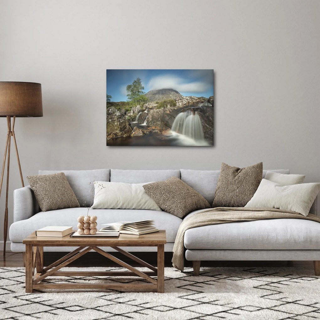 Obraz wodospadów i gór (70x50 cm)