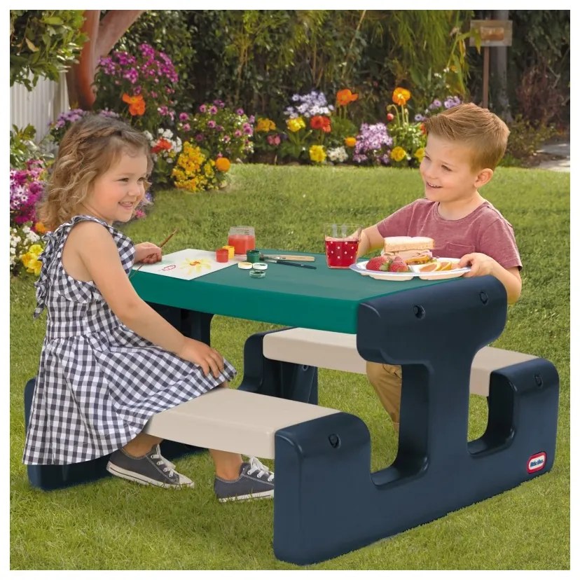 Little tikes stolik piknikowy dla dzieci niebiesko-zielony do ogrodu