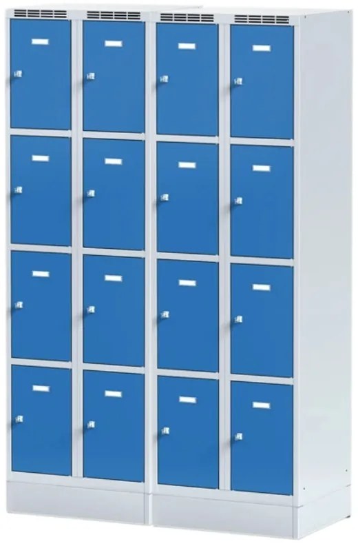 Alfa 3 Szafka skrytkowa S6 na cokole, 8 schowków, 1920 x 600 x 500 mm, zamek obrotowy, drzwi ciemnoszare