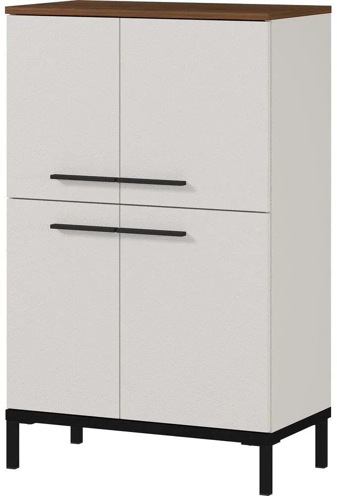 Szarobeżowa wysoka szafka łazienkowa w dekorze orzecha 60x97 cm Yonkers – Germania