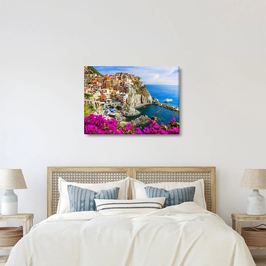 Obraz - Włoska wioska Manarola (70x50 cm)