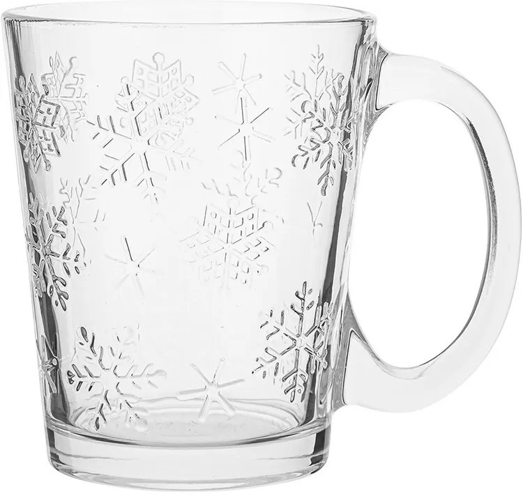 Altom Zestaw 6 szklanych kubków Snowflakes 300 ml