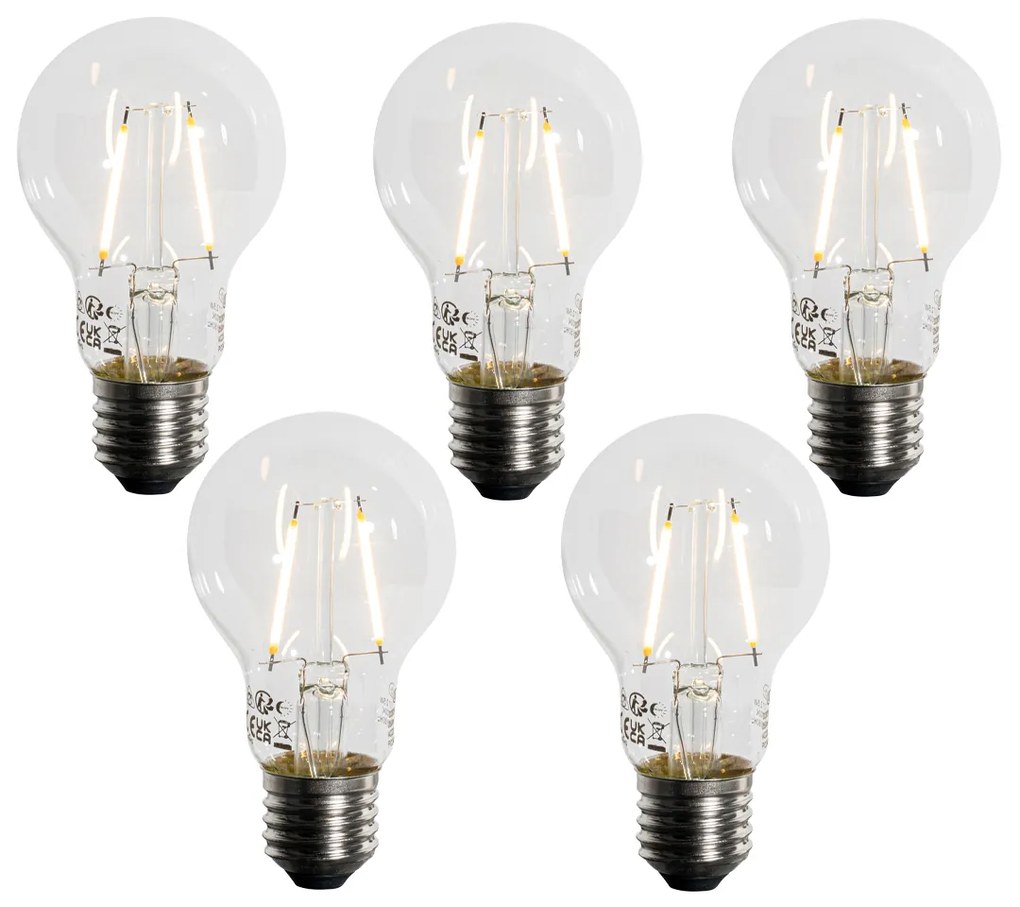 Zestaw 5 żarówek LED E27 A60 z czujnikiem zmierzchu 2,5W 250 lm 2200K