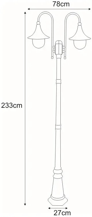 Czarno-złota wysoka lampa ogrodowa stojąca - S313-Cardan