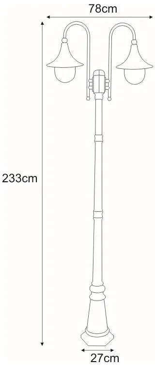 Czarno-złota wysoka lampa ogrodowa stojąca - S313-Namza