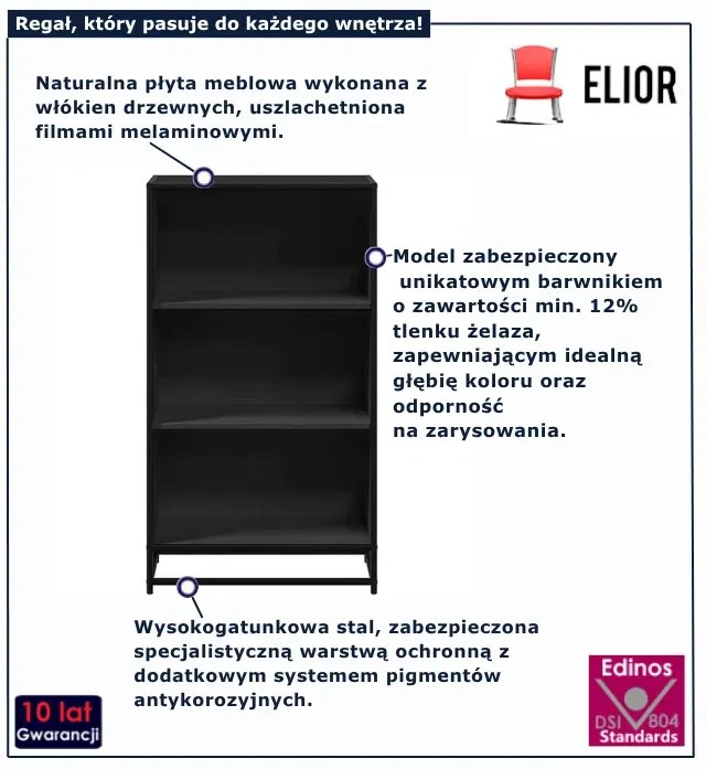Czarny regał stojący do salonu T8-M90