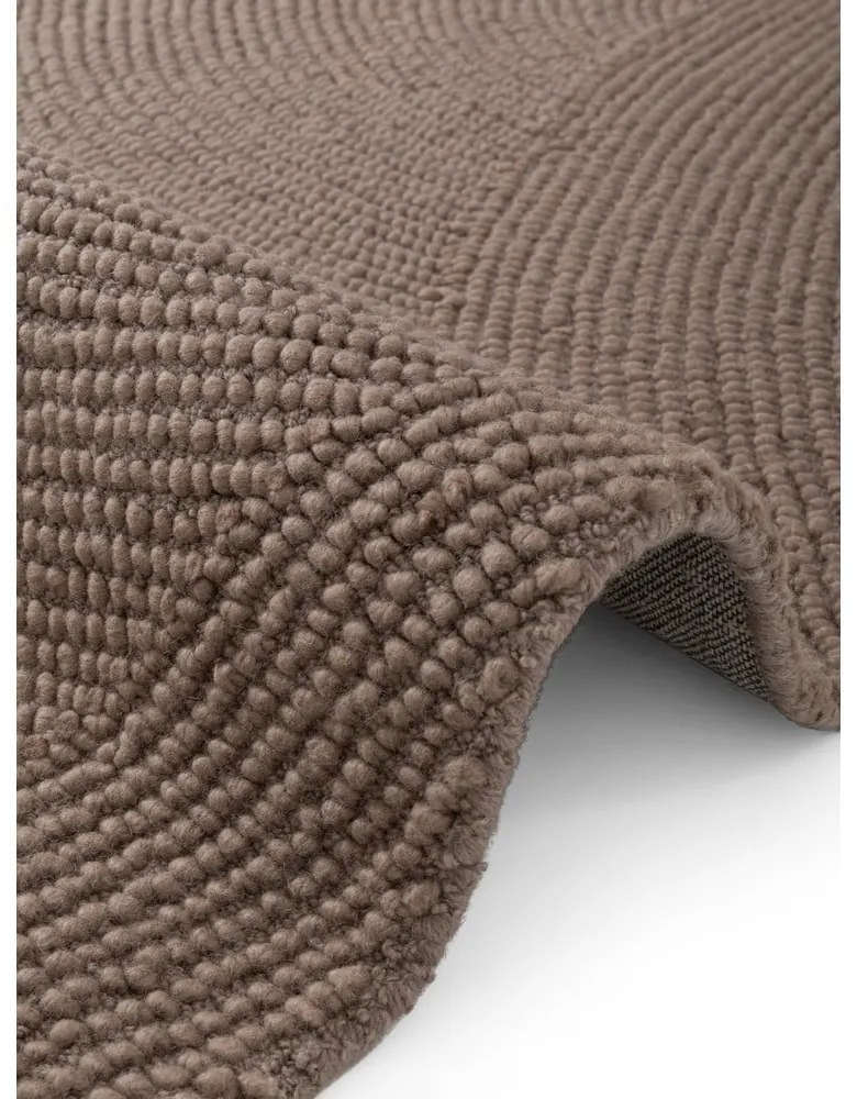 Szarobrązowy wełniany chodnik tkany ręcznie 80x200 cm Eleni Taupe – Hanse Home
