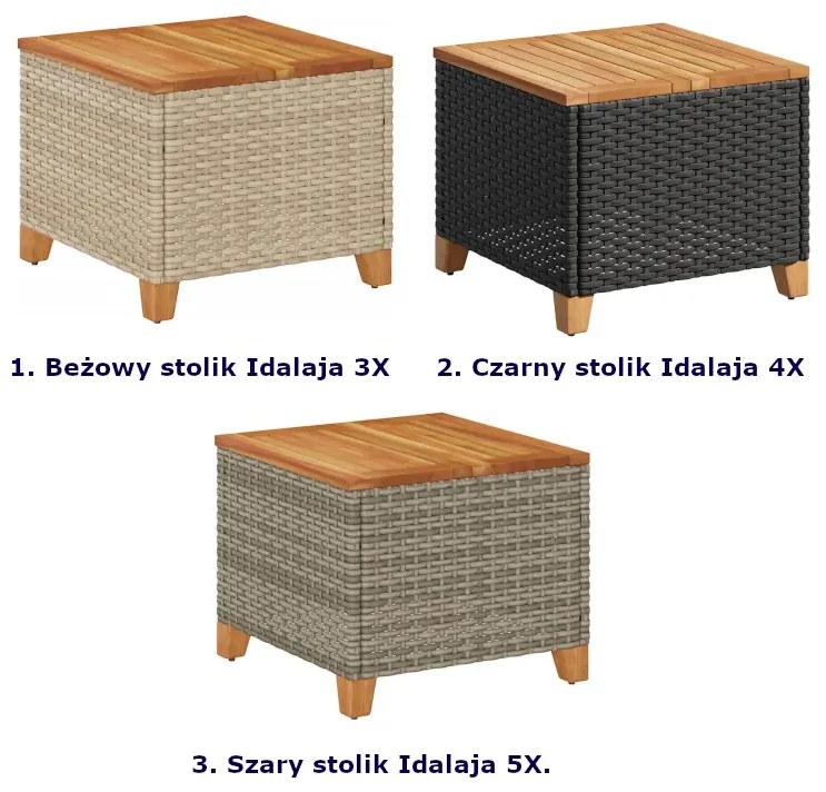 Stolik ogrodowy z drewnem akacjowym technorattan - Irgan 4X