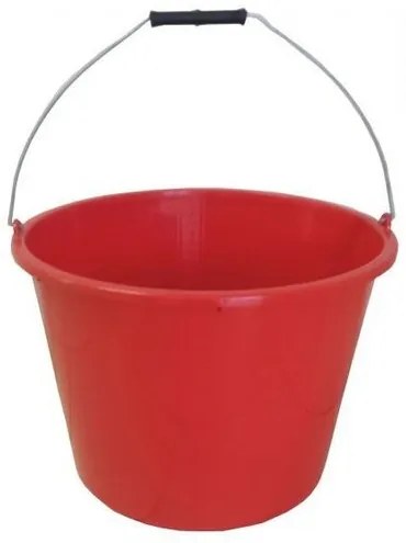 Wiadro plastikowe z zagięciem, 12 l, śr. 32 x wys.23 cm, czerwone
