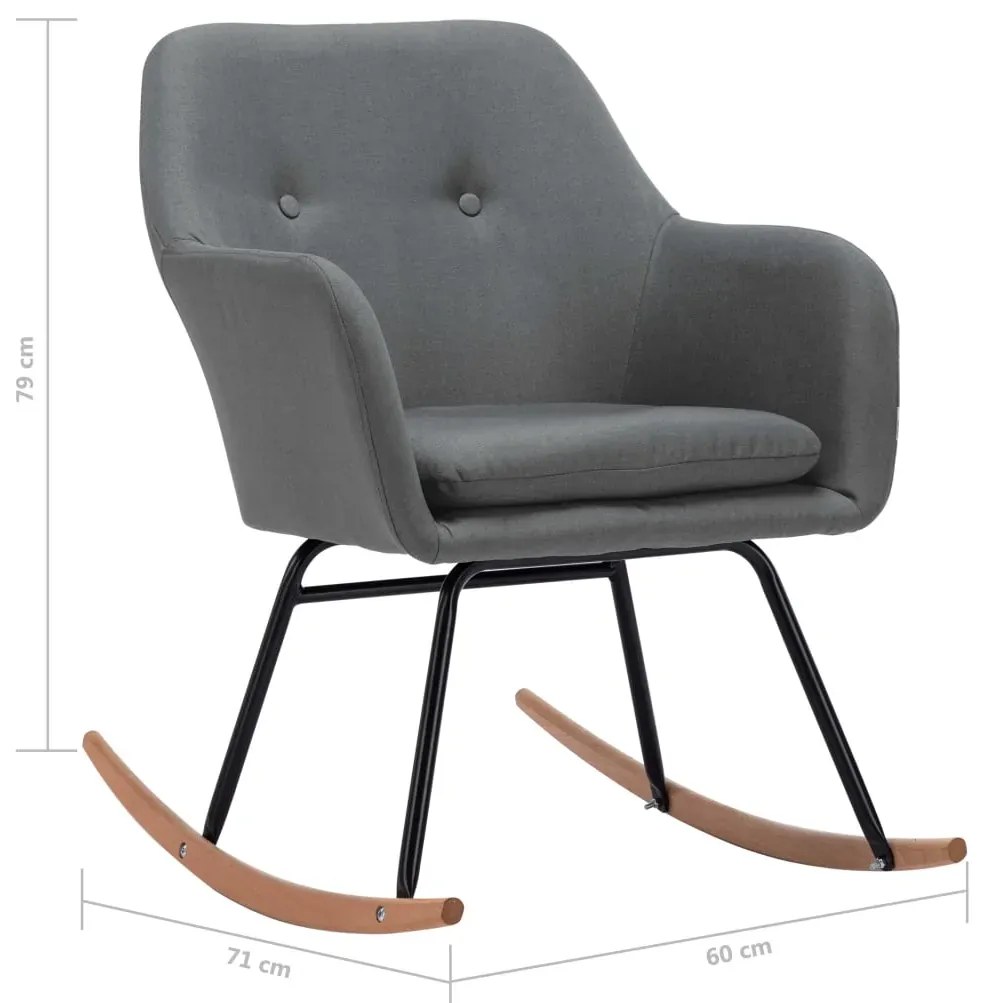 Jasnoszary nowoczesny fotel bujany C6-D65