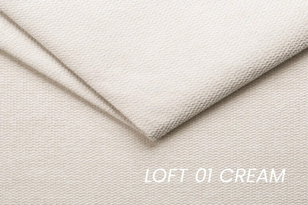 Kanapa z funkcją spania Taila - beżowa plecionka Loft 01 / czarne nogi