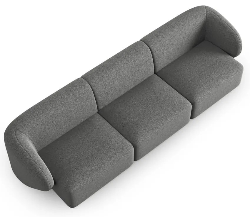 Szara sofa z tkaniny szenilowej 266 cm Paolo – Milo Casa