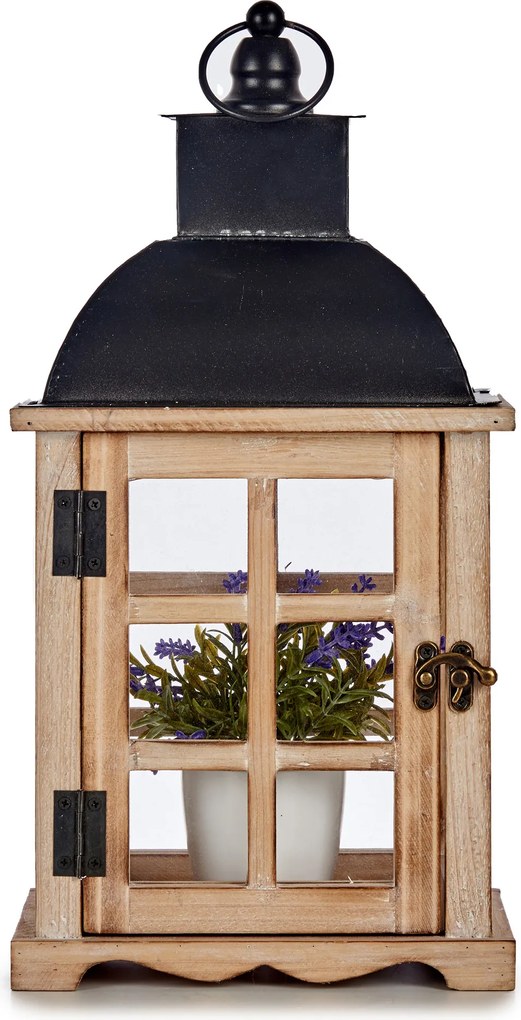 Lampion drewniany MIRO, 39 cm