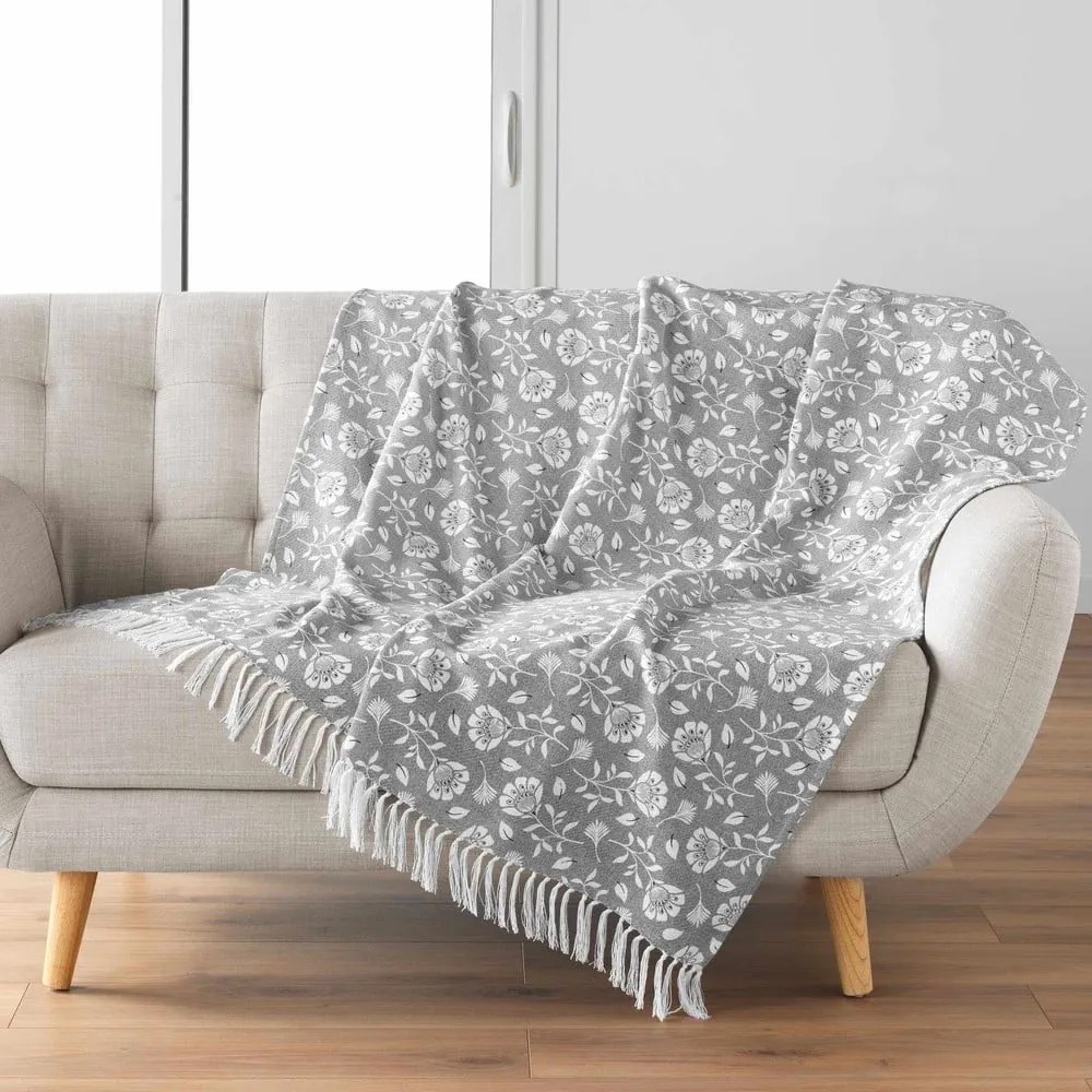 Szary koc 125x150 cm Flavie – douceur d'intérieur