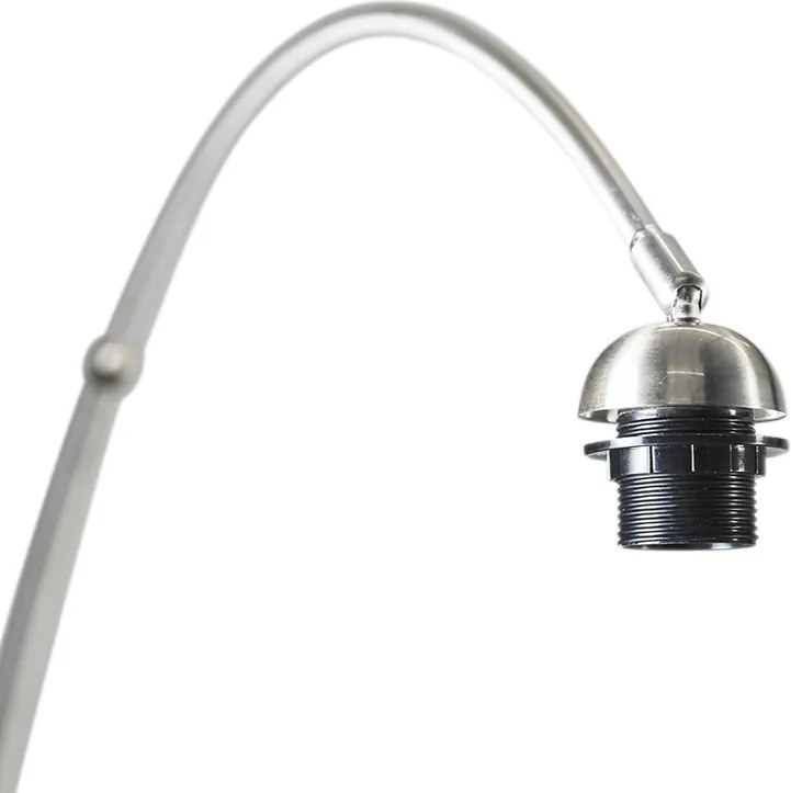 Lampa łukowa stalowy abażur z tkaniny biały 50/50/25 regulowany - XXL