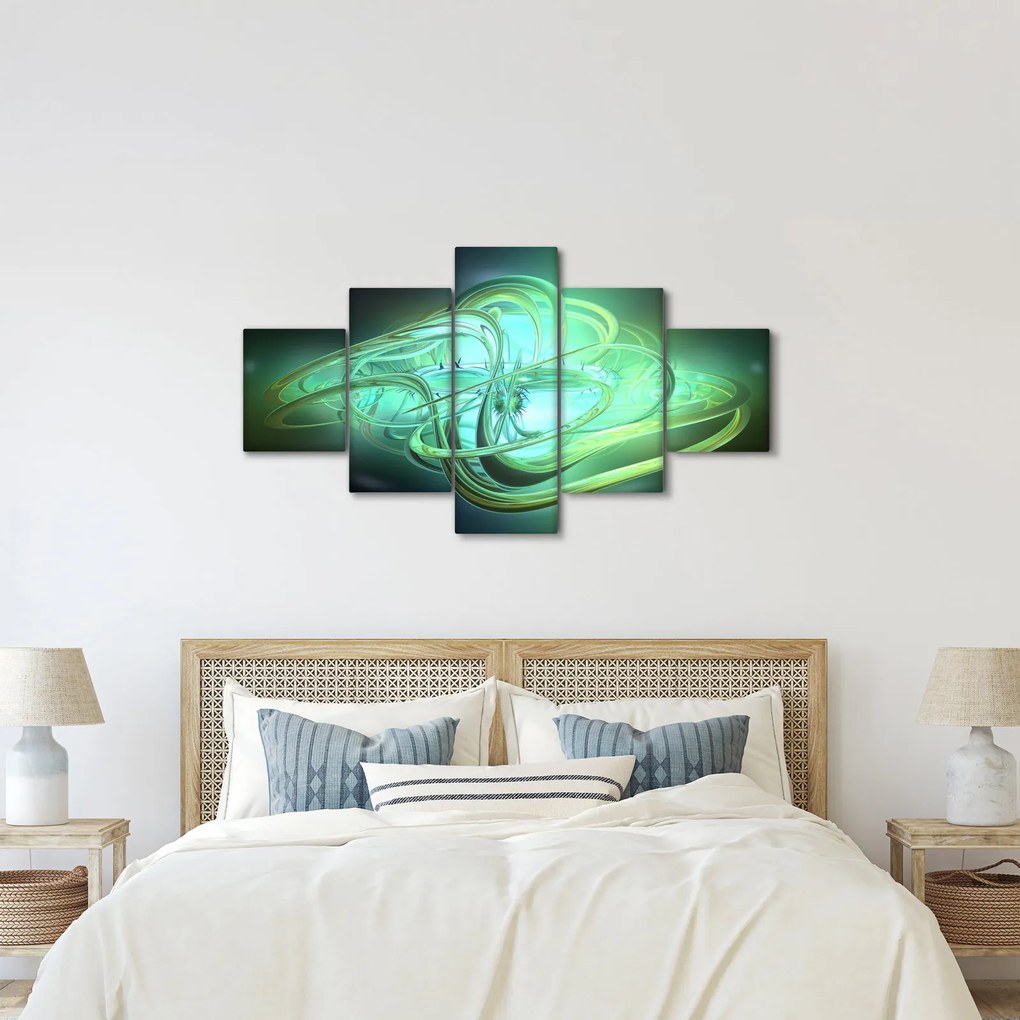 Obraz zielonej abstrakcji (125x70 cm)