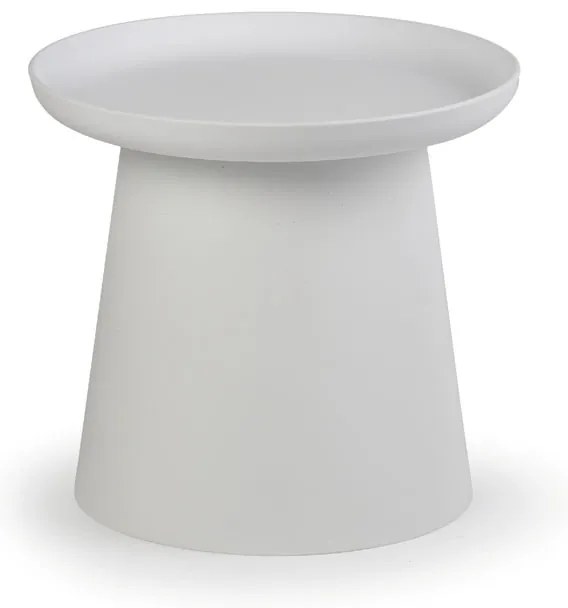 Plastikowy stolik kawowy FUNGO, średnica 50 cm, biały