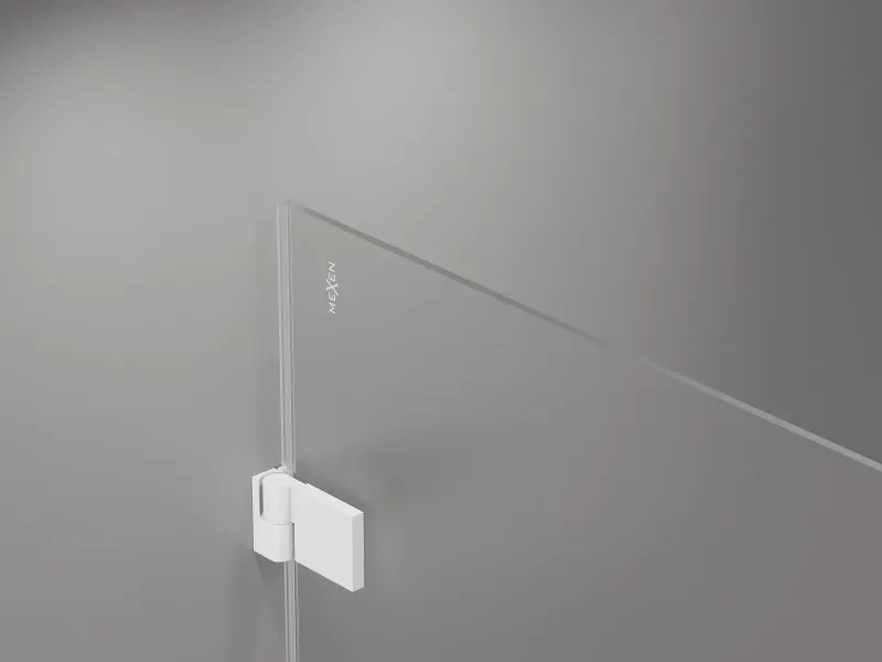 Mexen Lunar-B drzwi prysznicowe uchylne lewe 90 cm, transparent, białe - 832-090-000-20-00-L
