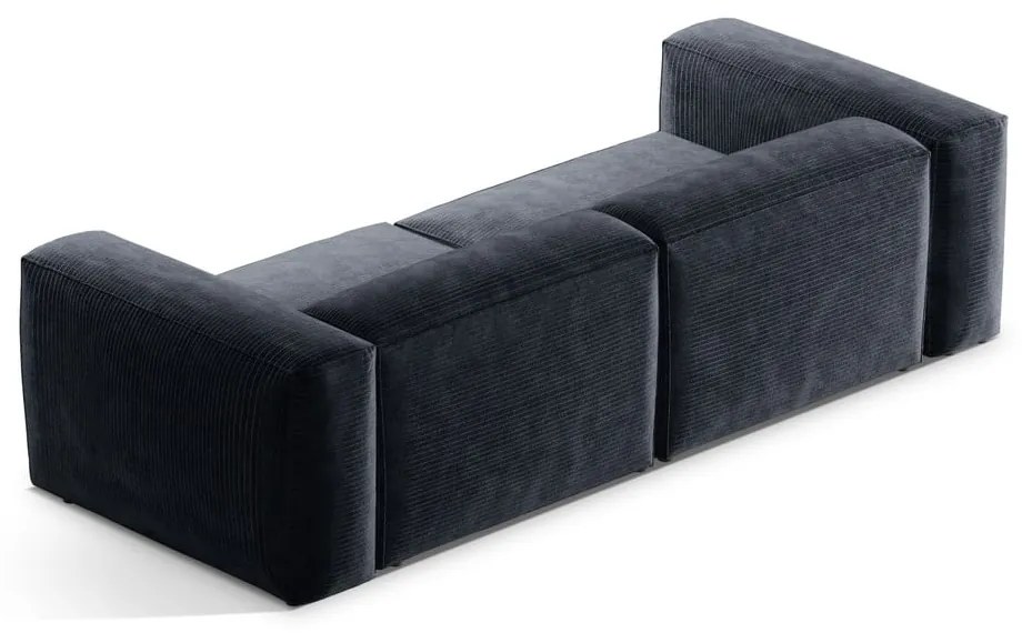 Szaroniebieska sztruksowa sofa 264 cm Bergamo – Cosmopolitan Design
