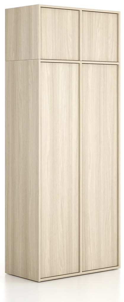 Nadstawka do szaf FRAME, 2x drzwi, 872 x 450 x 427 mm, PUSH-lock, dąb naturalny