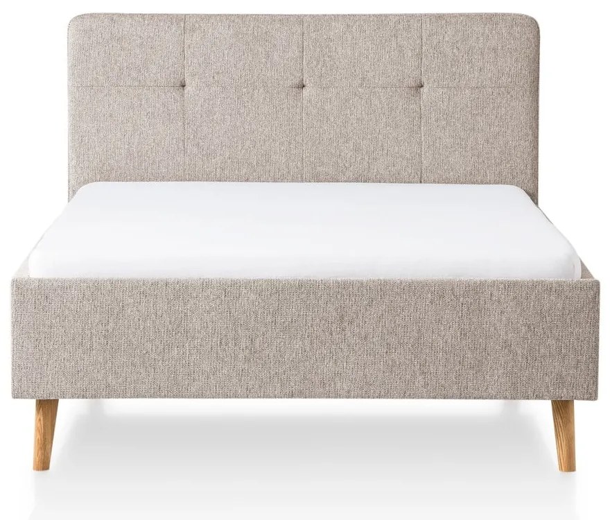 Szarobrązowe tapicerowane łóżko dwuosobowe 140x200 cm Smart – Meise Möbel