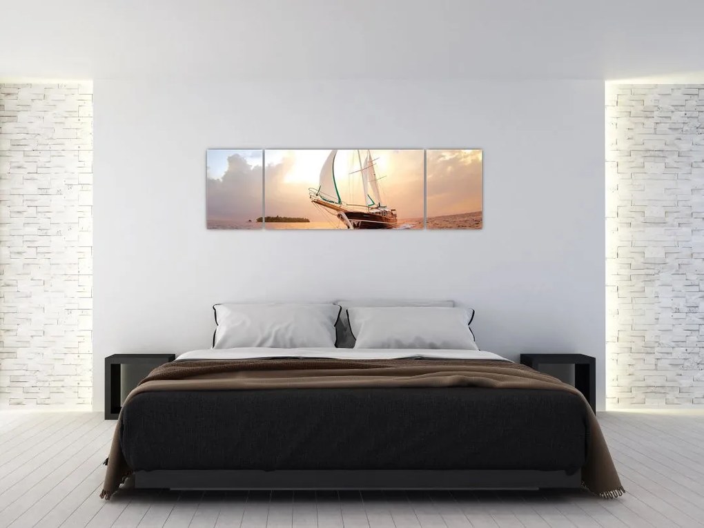 Obraz jachtu (170x50 cm)