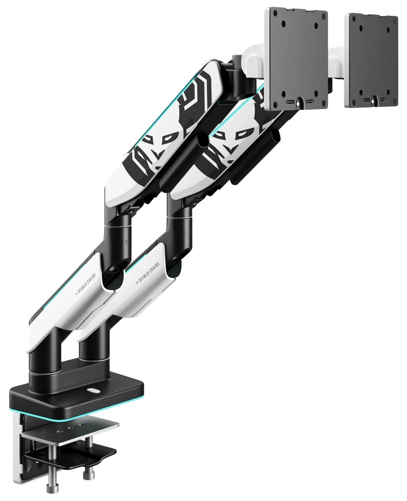 Podwójny uchwyt na monitory 49 cali, biało-czarny X-Arm Dual RGB