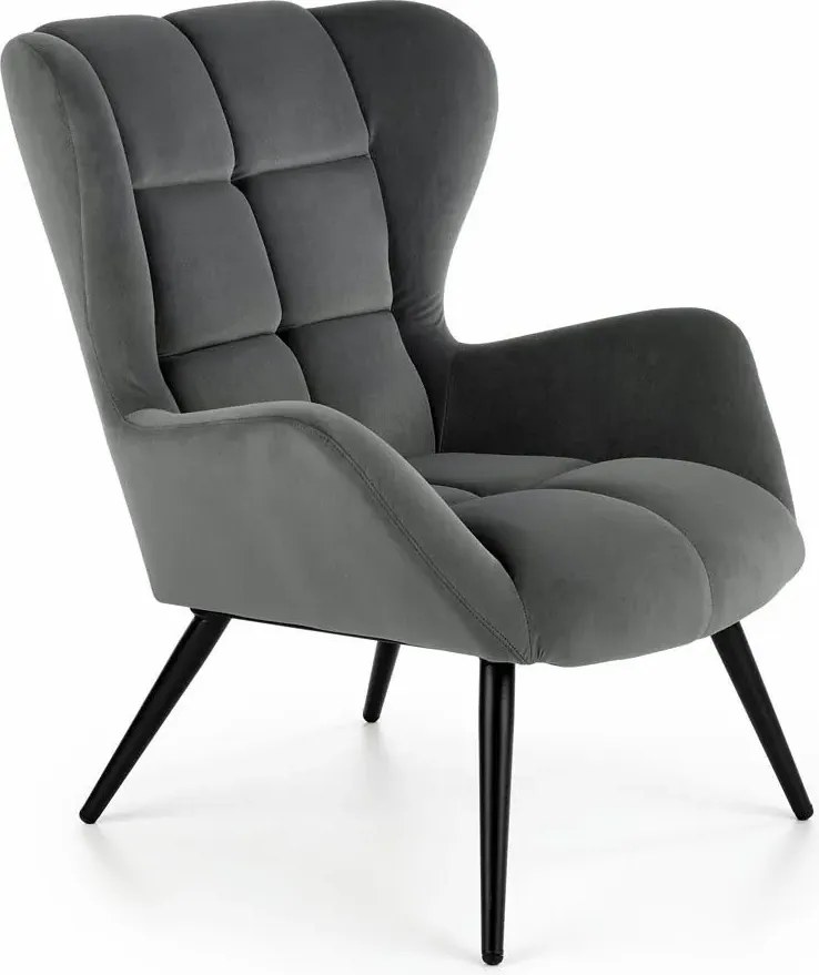 Popielaty fotel uszak N5-M33