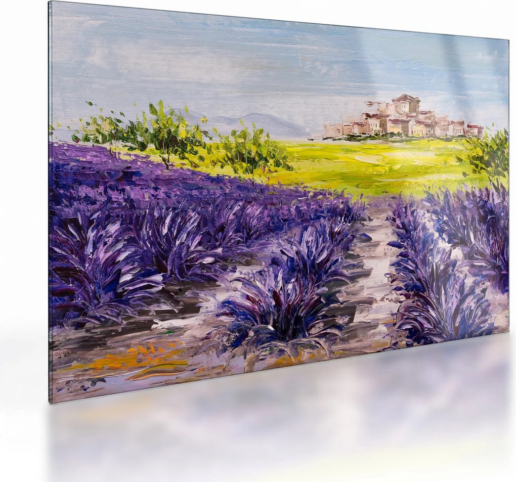 Obraz na szkle - Prowansja, Francja, malarstwo olejne (70x50 cm)