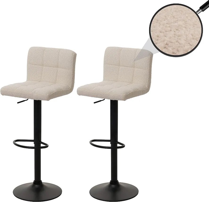 Stołki barowe MCW-G87 (zestaw 2 szt.),  kremowo-beżowe