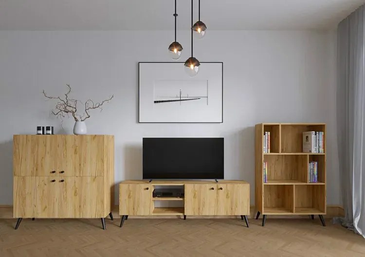 Skandynawskie biurko z szufladami dąb craft - Esto 6X