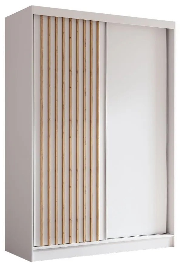 Szafa przesuwna - Lamel 150 cm, biały mat