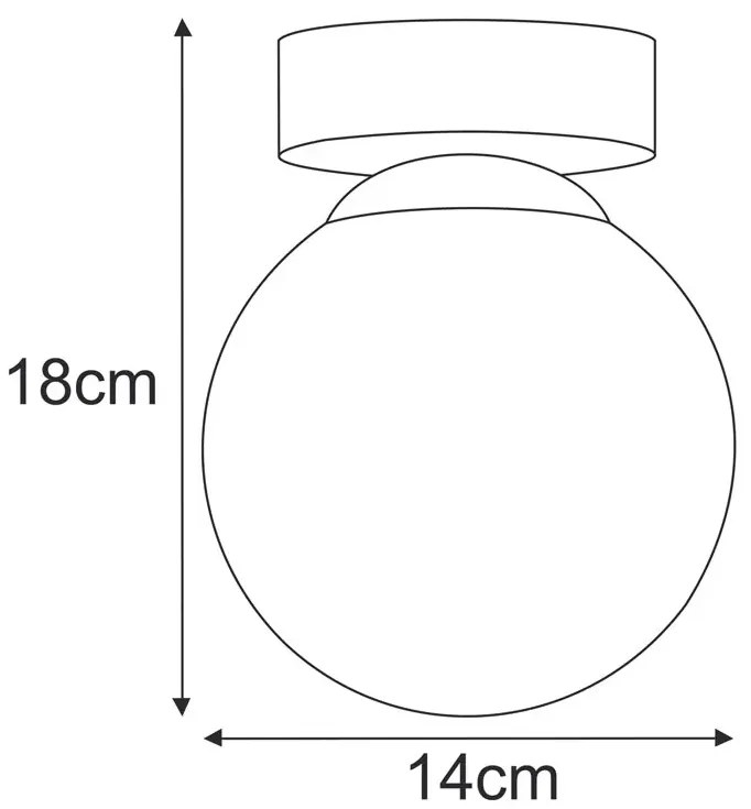 Biała lampa sufitowa szklana kula 8C A687 C7-C14