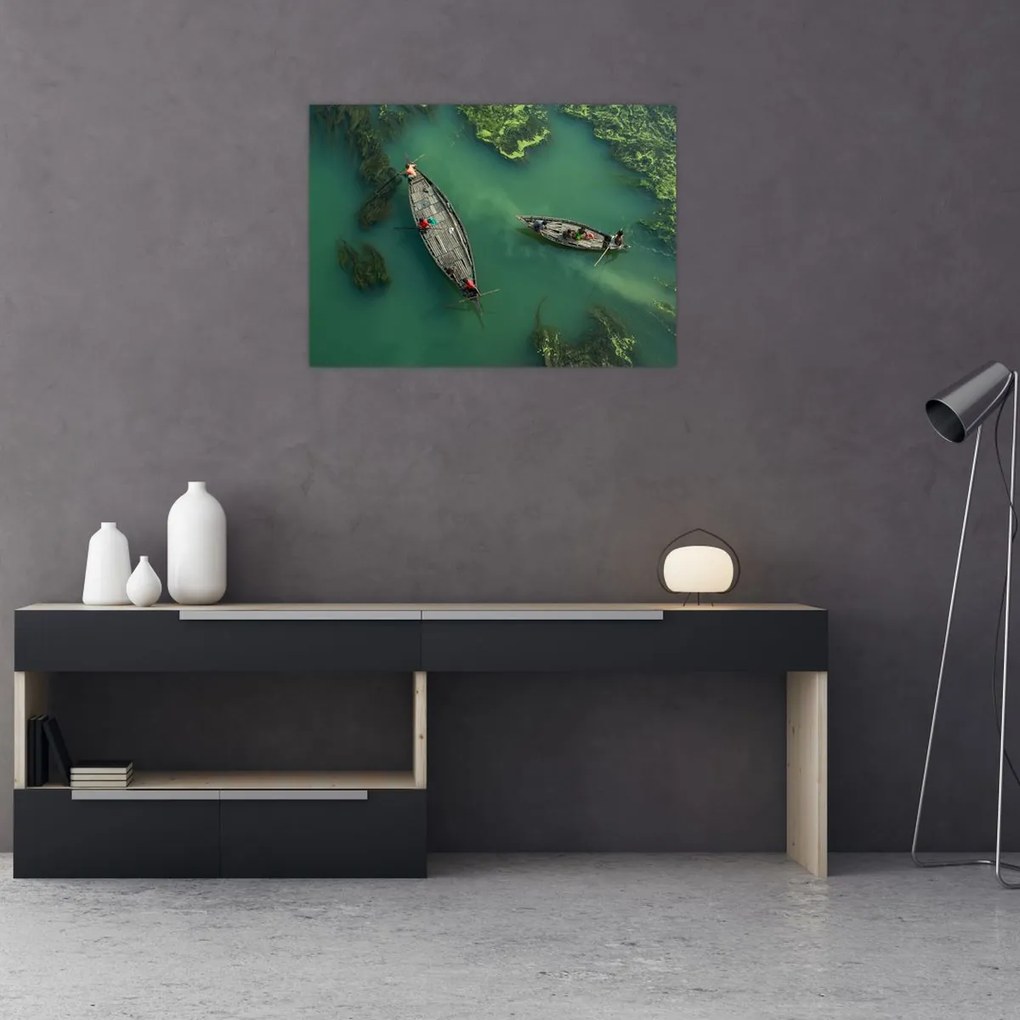 Obraz - Rybacy na rzece (70x50 cm)